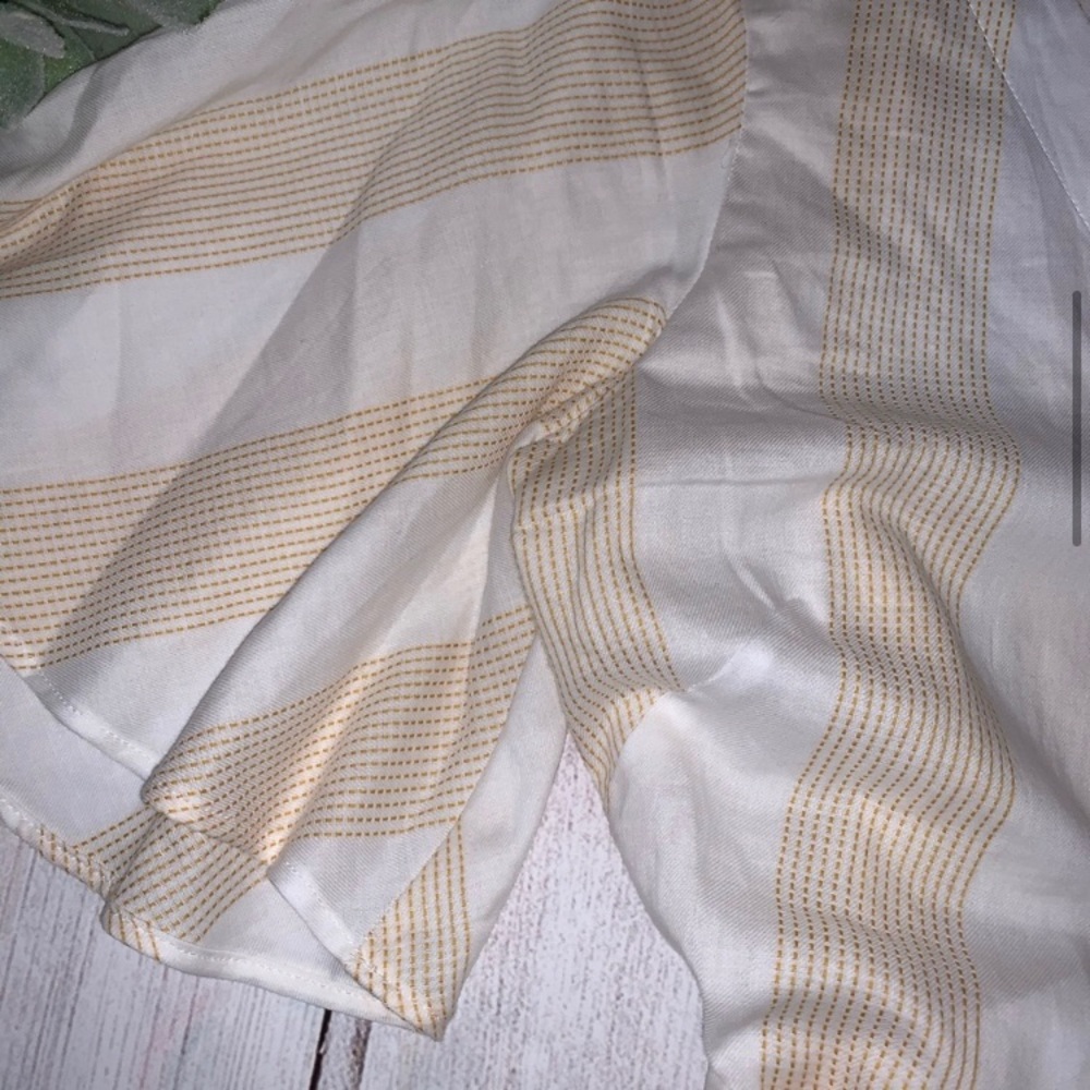 Loft wrap front striped gold and white blouse - Picture 4 of 16